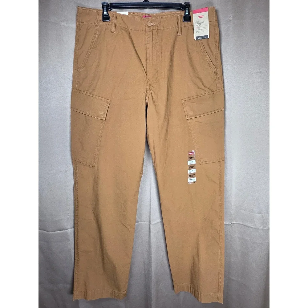 Levi's XX Cargo Taper Pants Mens 36x32 Brown Stretch Canvas NWT